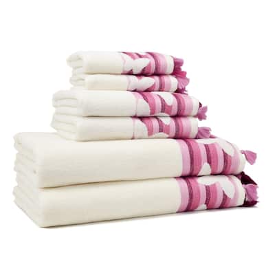 East'N Blue Butterfly Turkish Cotton Bath Towel Set (Set of 6) - (2 Bath Towel, 2 Hand Towel, 2 Washcloth)