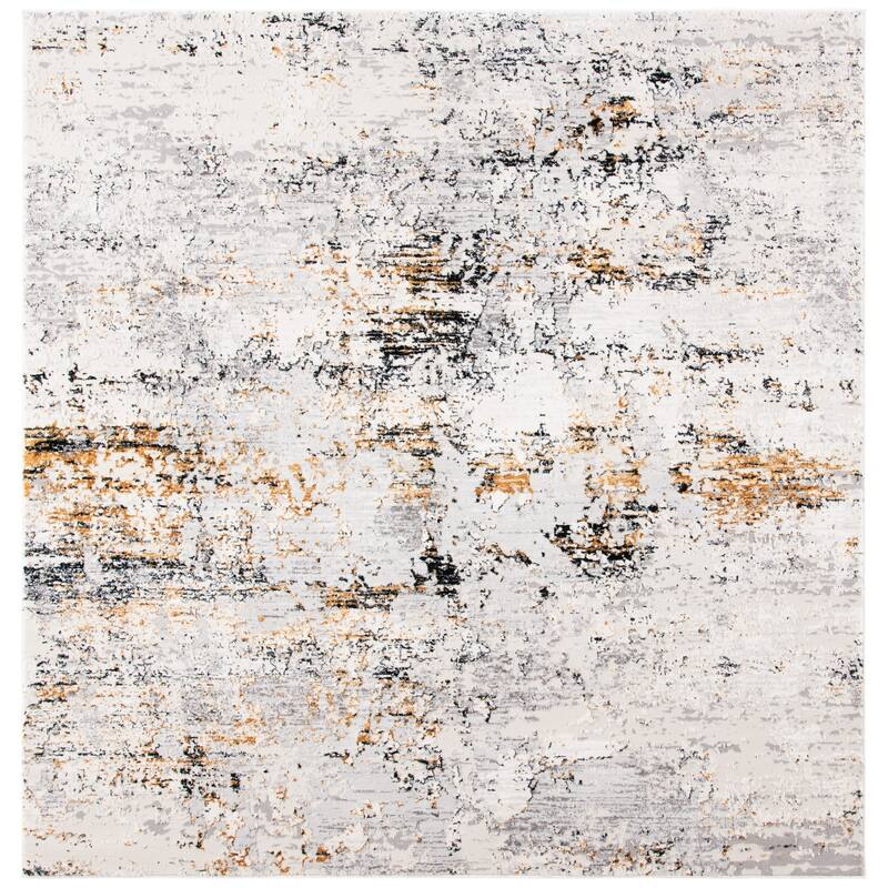 SAFAVIEH Amalfi Guyonne Contemporary Abstract Rug - 6'7" Square - Creme/Gold