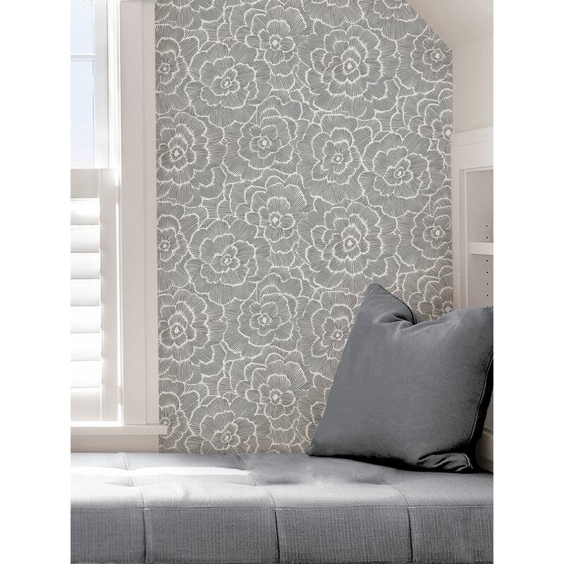 NuWallpaper Charcoal Saraya Peel & Stick Wallpaper - 20.5-in x 216-in