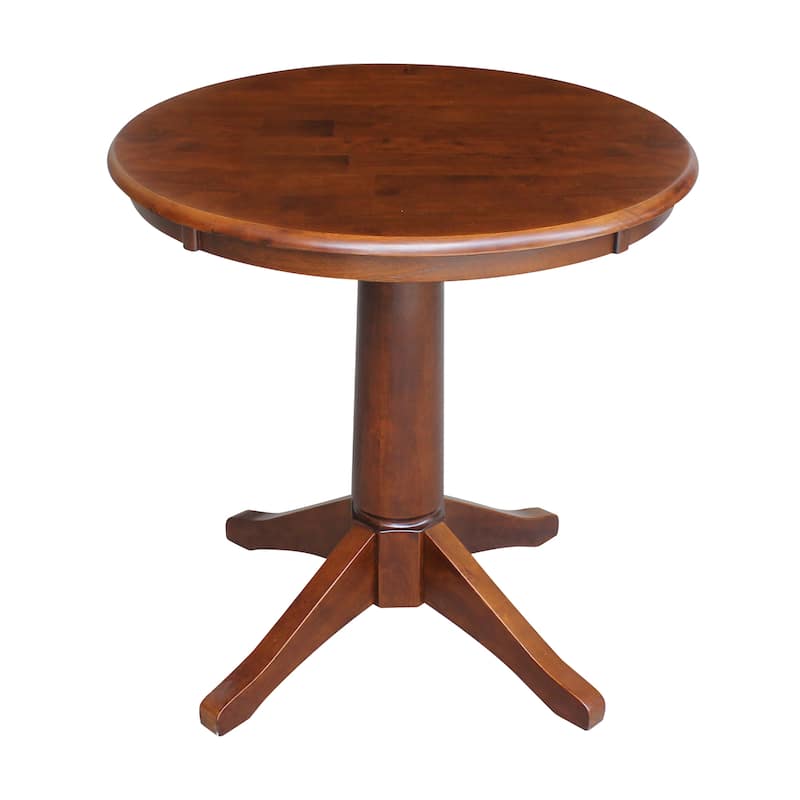 30 Inch Round Pedestal Table - Dining Height - Espresso