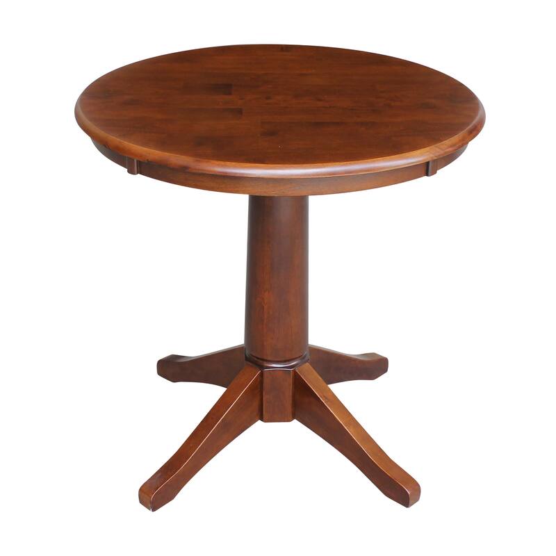 30" Round Top Pedestal Table With 2 Chairs - Espresso