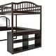 preview thumbnail 50 of 52, Wooden Full Loft Bed with U-shaped Desk,Storage Compartments and Tri-fold Mirror