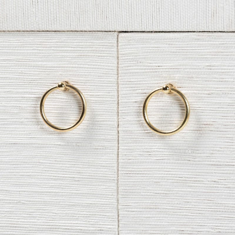 Ximena Grasscloth Storage Cabinet - 2-Door Woven Accent Cabinet with Gold Ring Pulls for Living Room, Bedroom, or Entryway