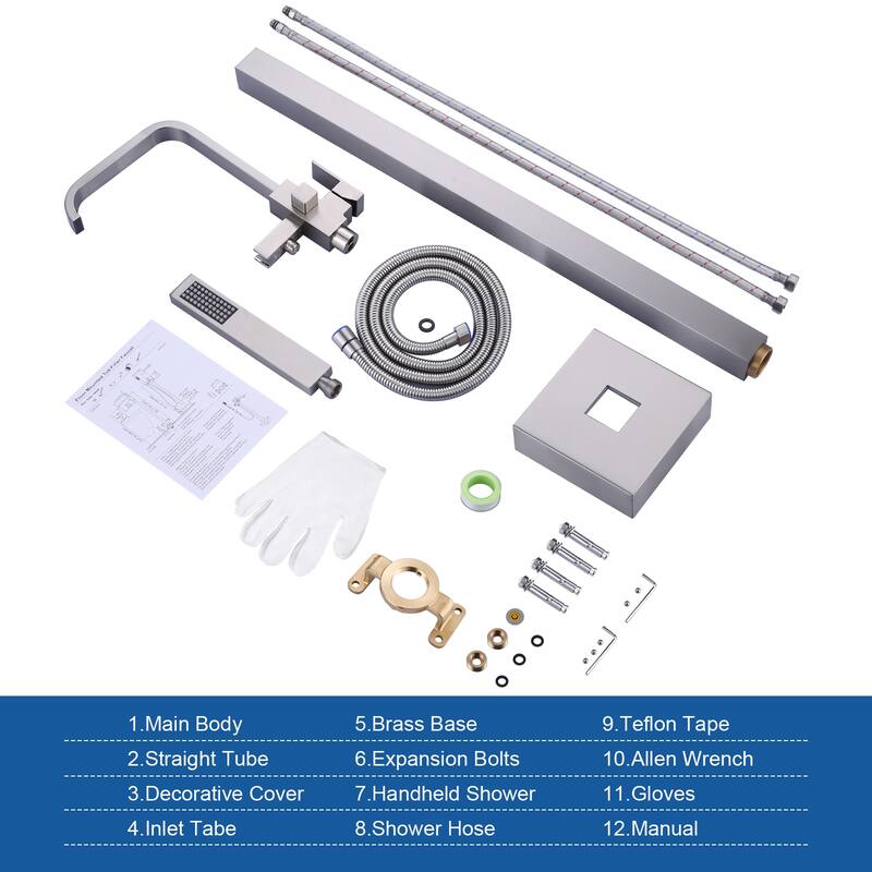 WOWOW Waterfall Single-Handle Freestanding Tub Faucet with Hand Shower