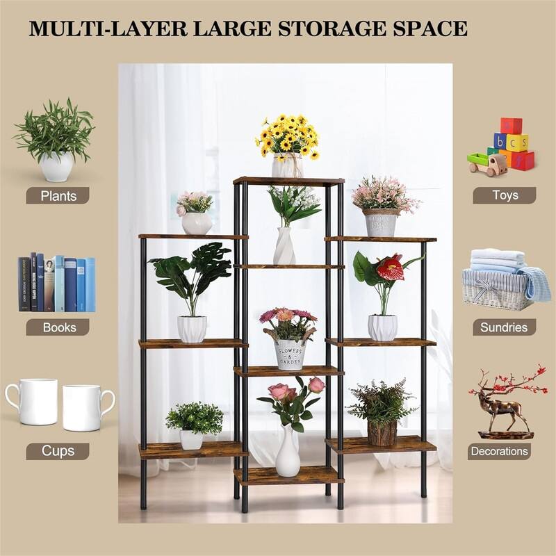 4 Tier Bookshelf Small Triple Wide Bookcase for Books - 37"D x 7.8"W x 41.7"H