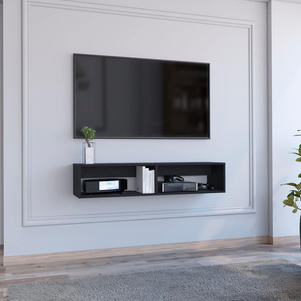 Rockwood Floating TV Stand with Open Storage Shelves