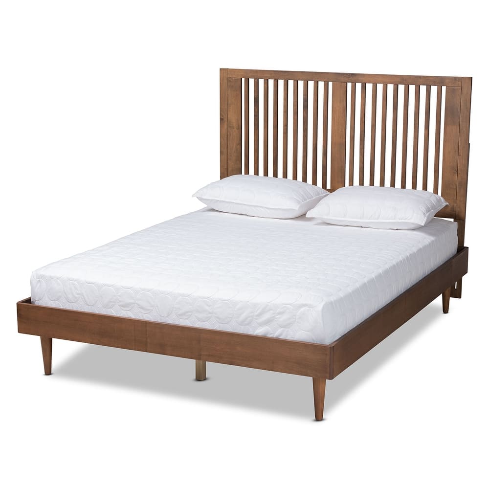 Kioshi Transitional Ash Walnut Finished Wood Platform Bed