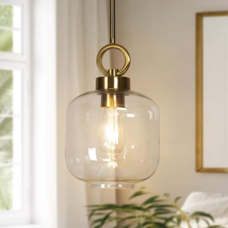 Cavitt Mid-century Modern Unique Pendant Lights Farmhouse Glass Kitchen Island Lighting - D 7.8'' x H 75.2''