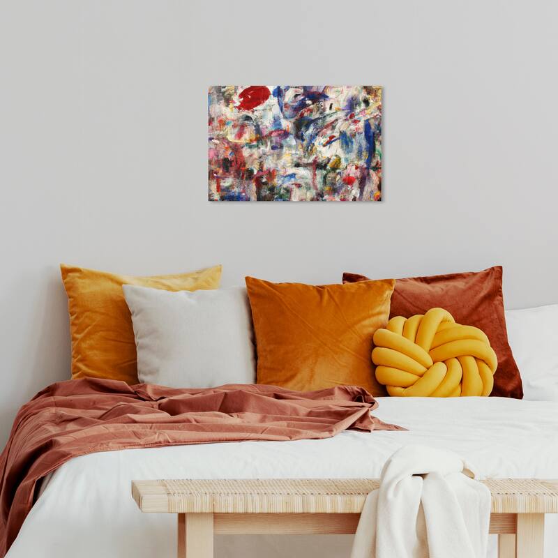 Wynwood Studio Canvas Abstract Dalinsky Due Blue and Dark Red Modern & Contemporary Wall Art Canvas Print - 16 x 24