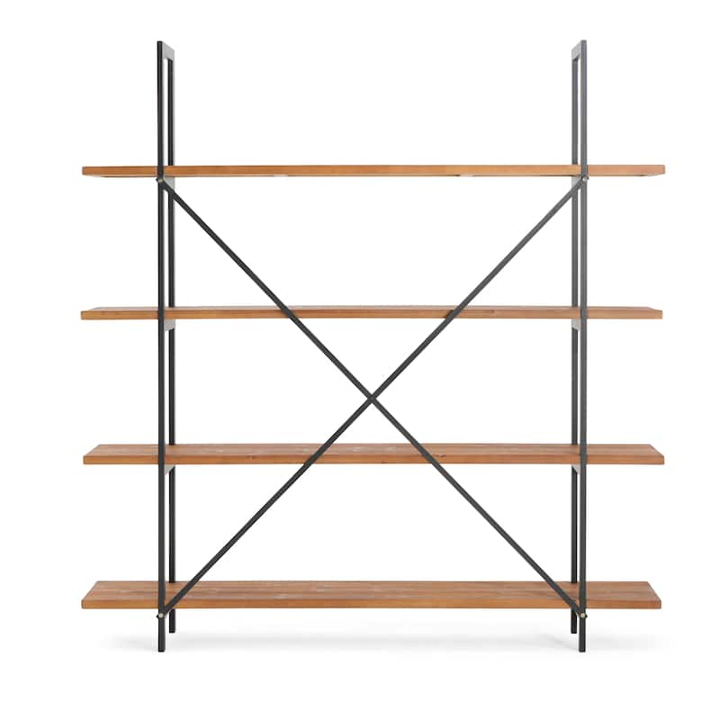 Irene Industrial 4 Shelf Firwood Bookcase by Christopher Knight Home