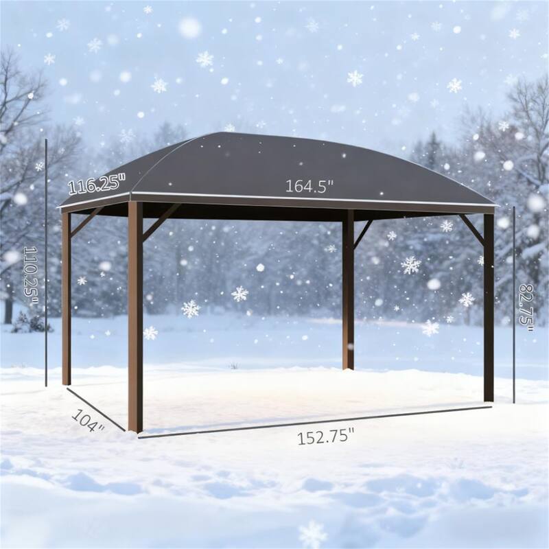 Gazebo with Curtains, Pavilion with Steel Roof Ceiling Hook