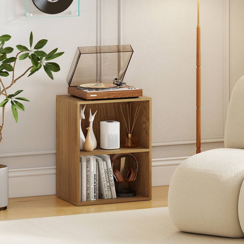 Gymax 2PCS 2-Cube Bookcase w/ 5-Position Adjustable Shelf