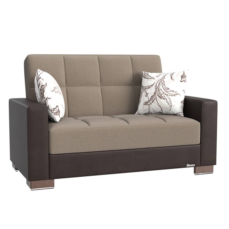 Collection Upholstered Convertible Loveseat With Storage