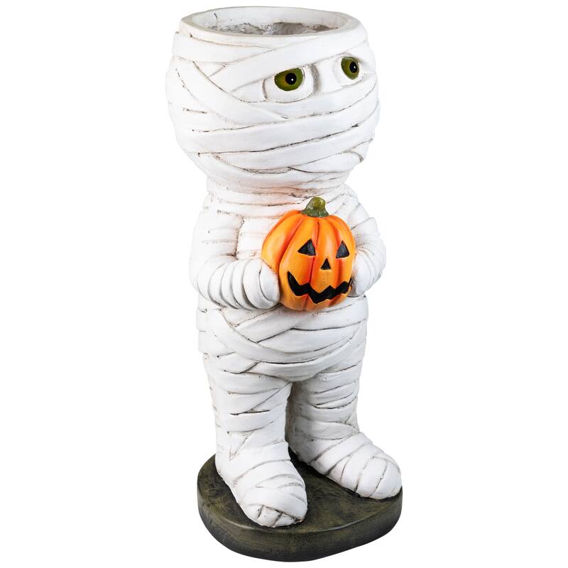 Mummy Holding Jack-O-Lantern Pumpkin Halloween Decoration - 19.5"