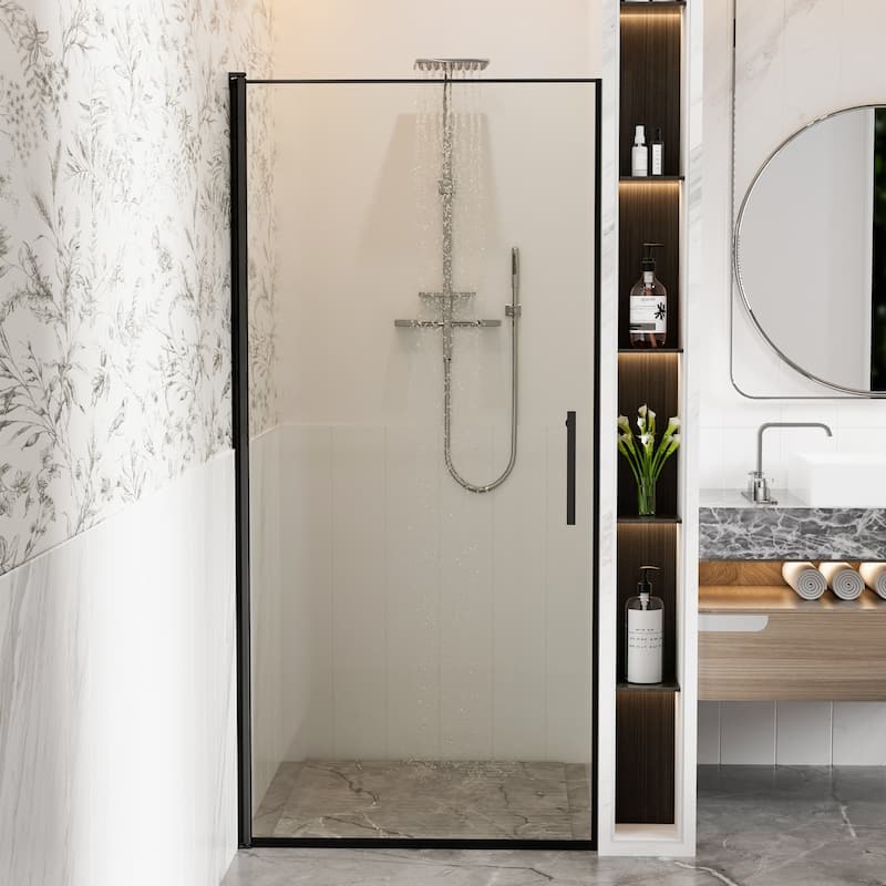 34 in.W x 72 in.H Pivot Frameless Glass Shower Door
