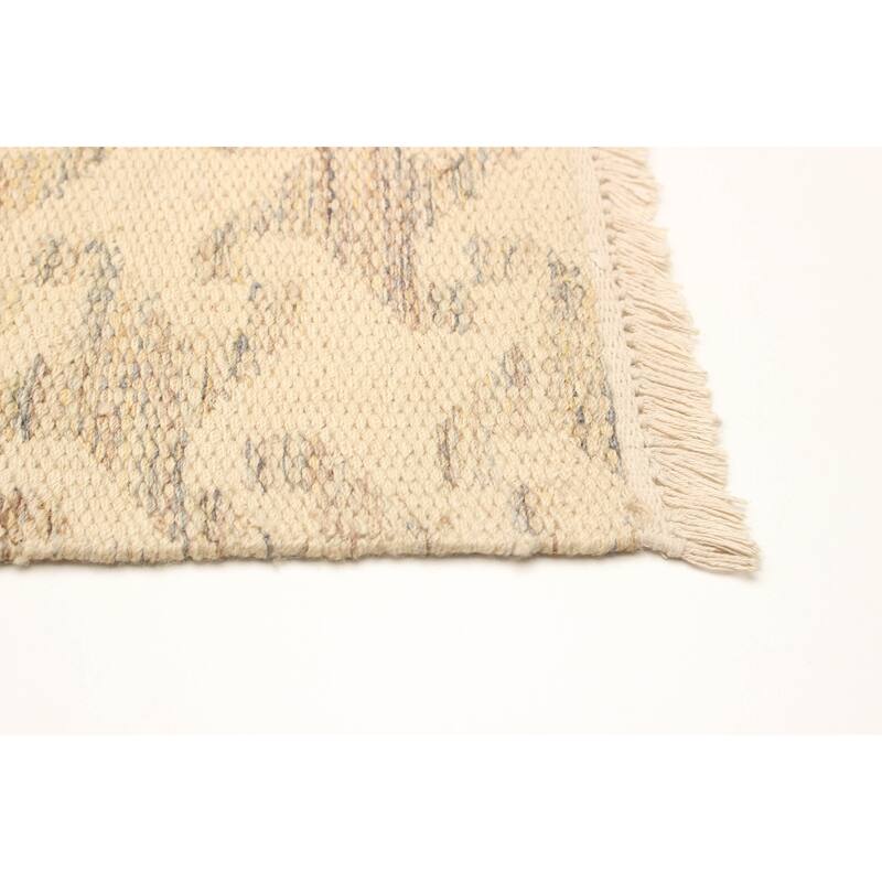 ECARPETGALLERY Flat-Weave Ankara FW Khaki Wool Kilim - 4'9 x 8'0