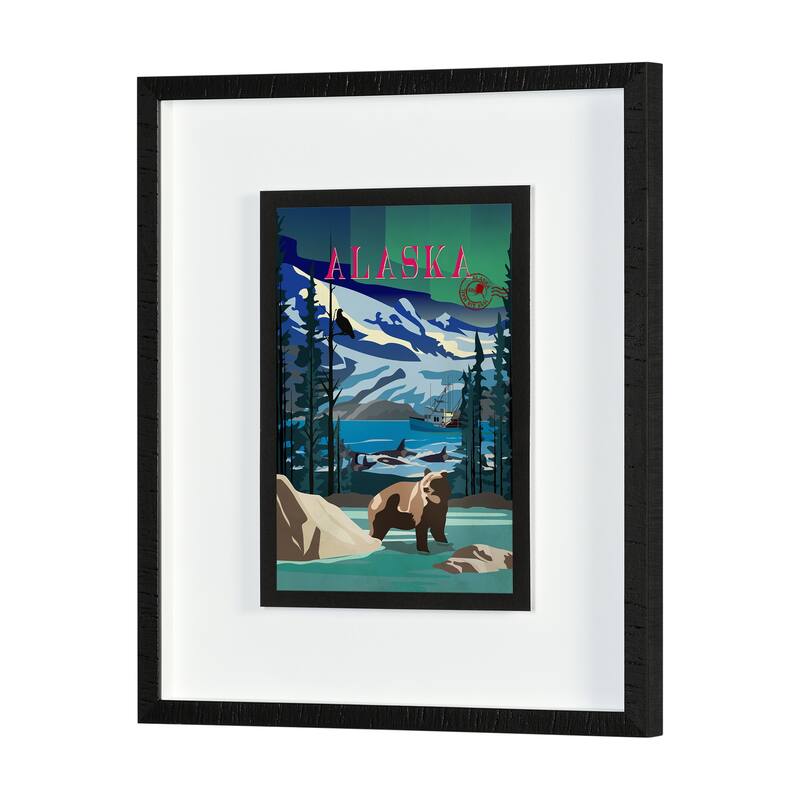 Alaska Go USA by Mercana Studio a Hand Embellished Framed Art Print Series