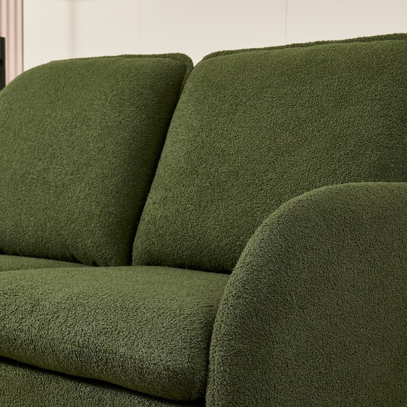 Loveseat Sofa Small Couch for Living Room,Sherpa Fabric Upholstered Loveseat Sofa Couch,Small Loveseat Sofa