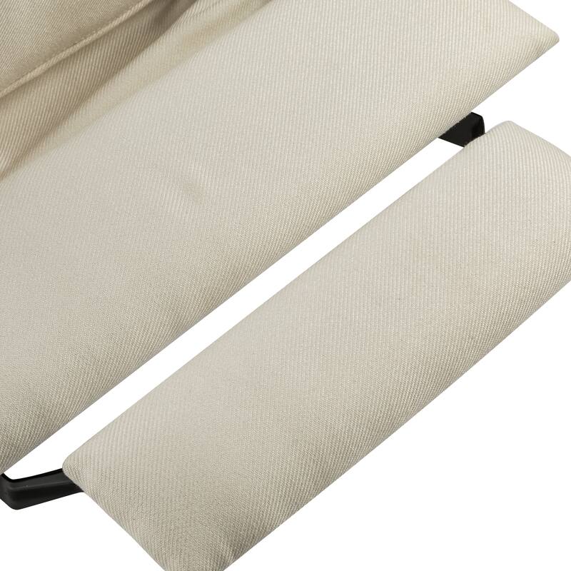 Roomfitters Push Back Recliner Chair, Modern Upholstered Accent Lounge Seating, Beige