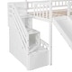 preview thumbnail 14 of 14, Twin Loft Bed with Two Drawers and Slide - White House Bed with Storage Steps and Playhouse Design