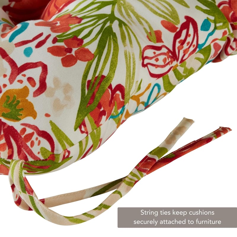 Breeze Floral 20-inch Outdoor Dining Seat Cushion (Set of 2)
