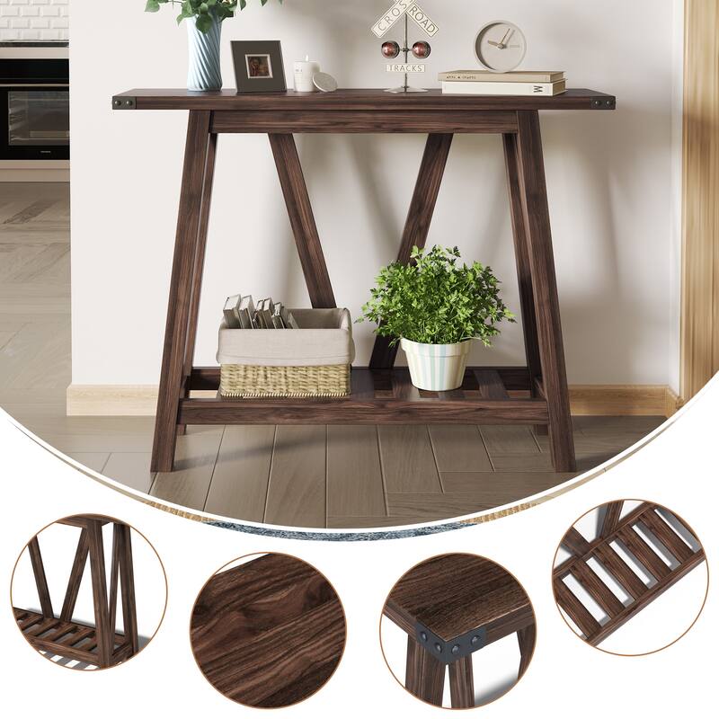 VredHom Console Table Sofa Table Entryway Table with Storage Shelf