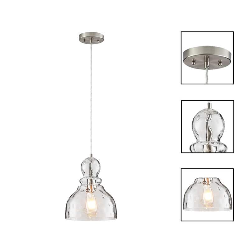 10 INCH hallway light brushed nickel pendant light glass, metal modern hanging light