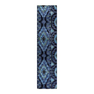 Contemporary Overdyed Wool Hand Knotted Runner - 2' 6" x 10' 8"