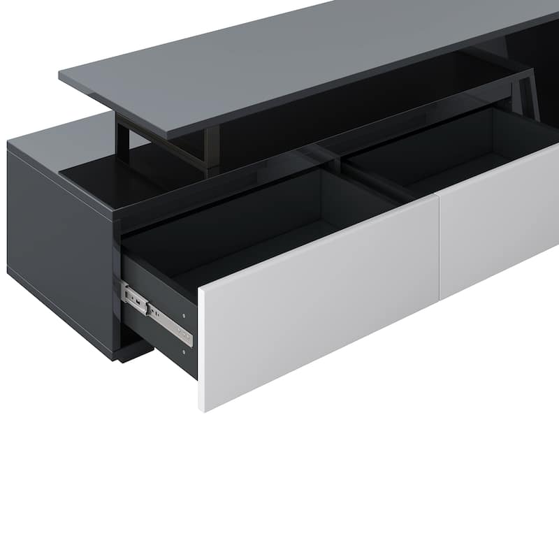 Black Modern Extendable TV Stand with Drawers & Cabinet for TVs Up to 100"
