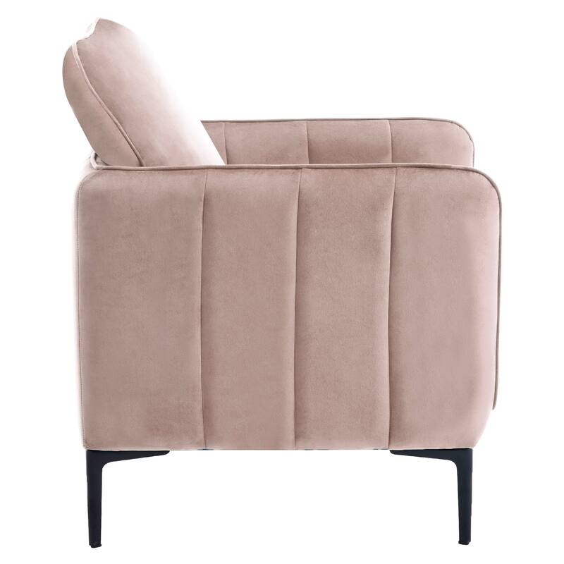 Nora Modern Velvet Accent Chair for Bedroom with Metal Legs