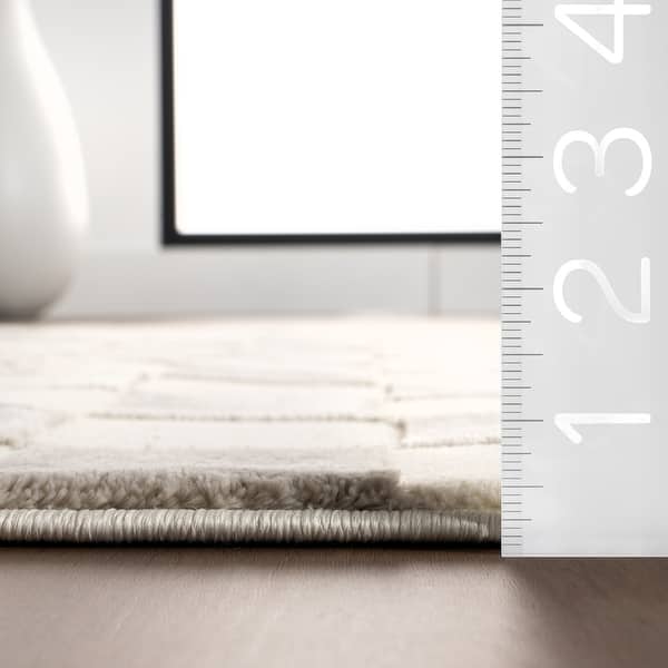 dimension image slide 1 of 2, Nuloom Alaiya Checkered Machine Washable Area Rug