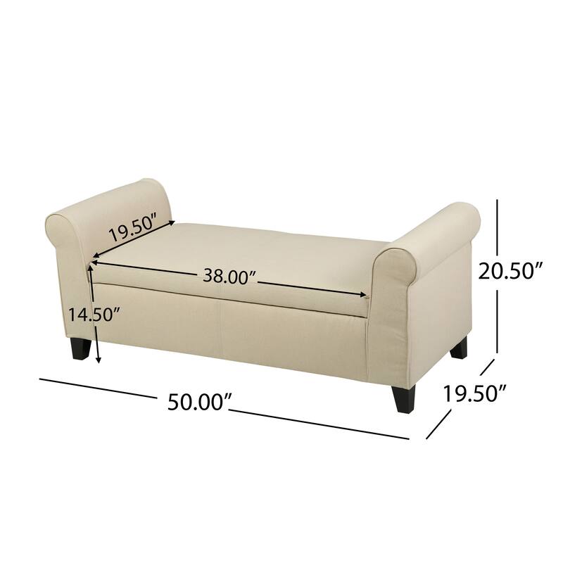 Roomfitters Upholstered Storage Bench Ottoman with Hidden Compartment, Tufted Entryway Bedroom Bench