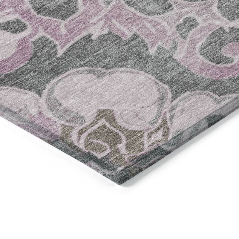 HomeRoots Damask Traditional Rectangle Outdoor Rug