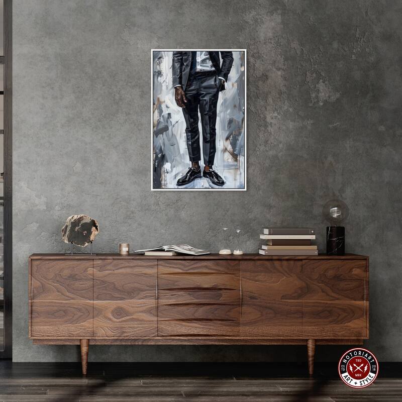 Notoriart Man Of Style Framed Men Style 1 Piece Canvas Wall Art