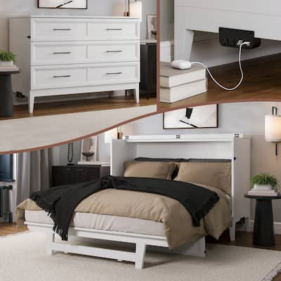 AFI, Sienna Solid Wood Murphy Bed Chest with Built-in Charger