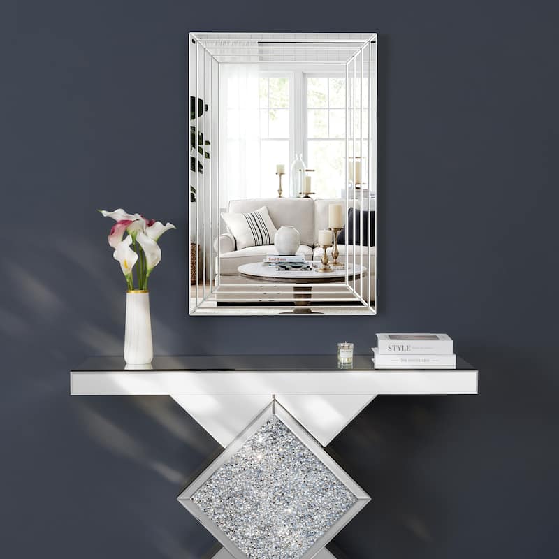 Modern Wall Mirror Silver Rectangular Mirror
