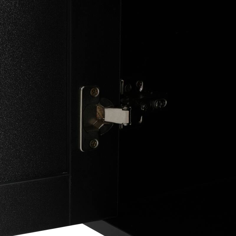 Anmytek Black Rolling Kitchen Cart, 39.76" Mobile Island with Storage, 2 Doors, 3 Drawers and Adjustable Shelf