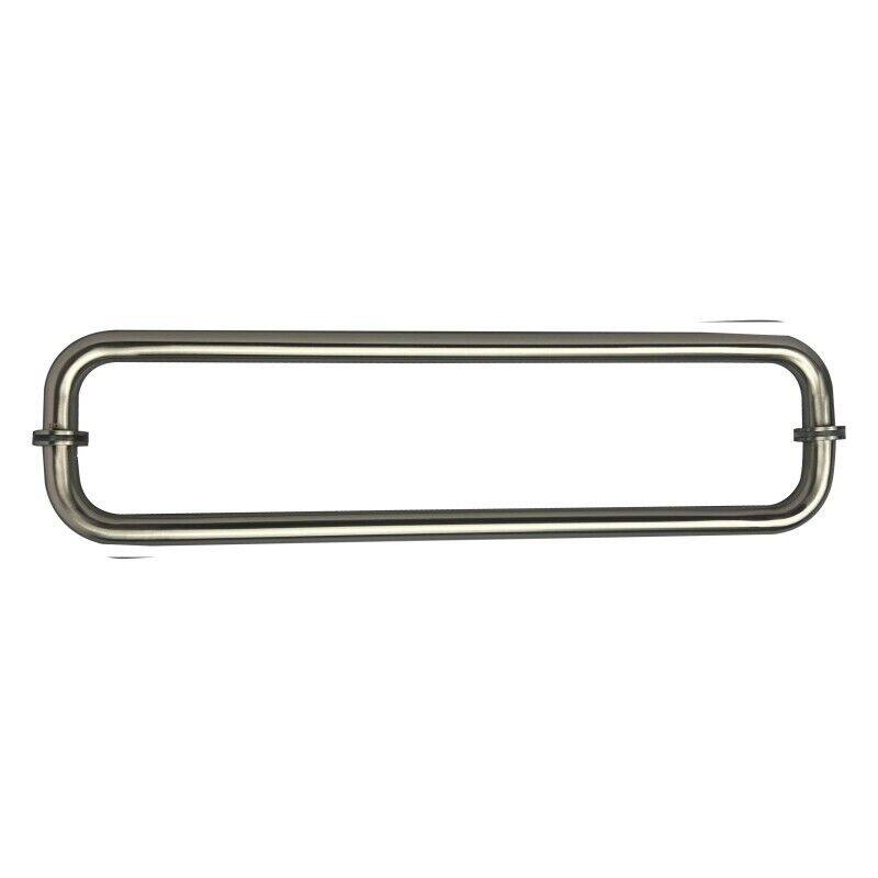 CEL 24" x 24" Tubular Back-to-Back Pull Handle / Towel Bar for shower door - Brushed Nickel