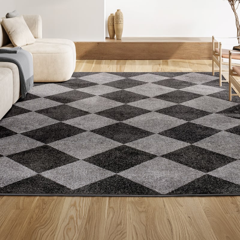 JONATHAN Y Porter Classic Geometric Diamond Pattern Rug