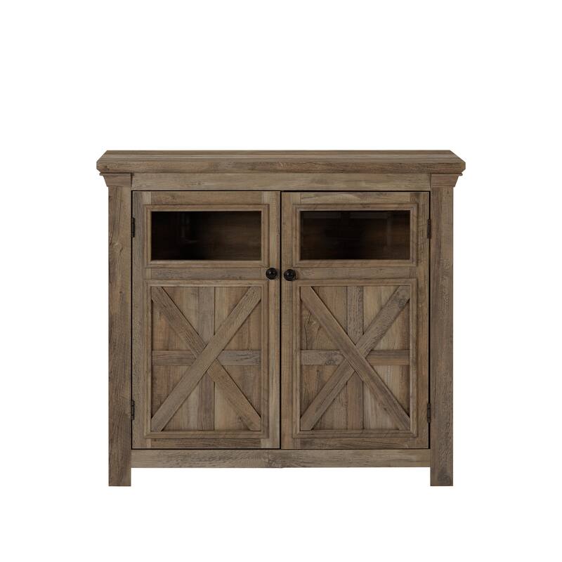 Farmhouse Coffee Bar Cabinet Kitchen Sideboard Buffet Cabinet with Adjustable Shelves, Gray Wash Entryway Storage Cabinet