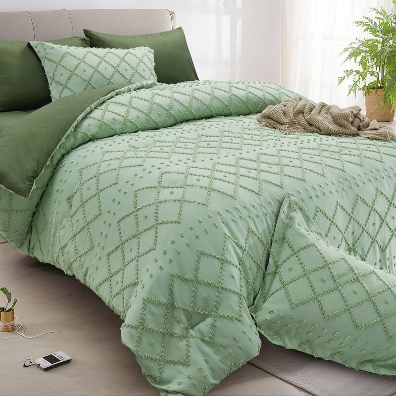 Set of 5/7 Pieces Brushed Comforter Set, Bed-in-a-Bag