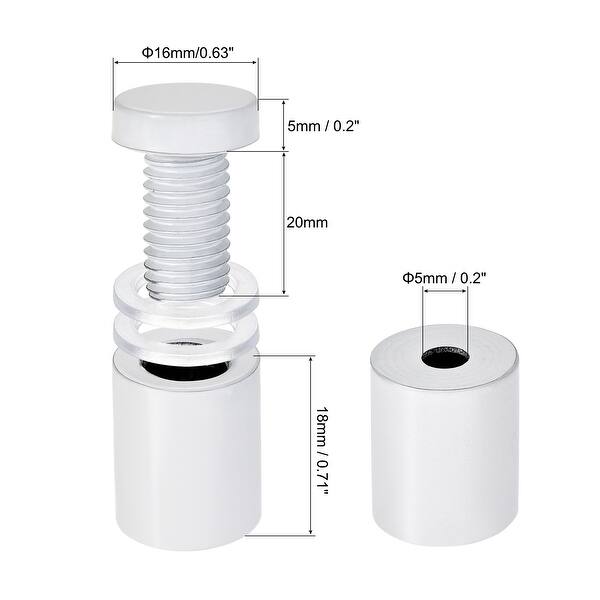 12x Standoff Screws Wall Mount Sign Holder Acrylic Glass Nails 16x27mm 0 63 X 1 06 D L Overstock