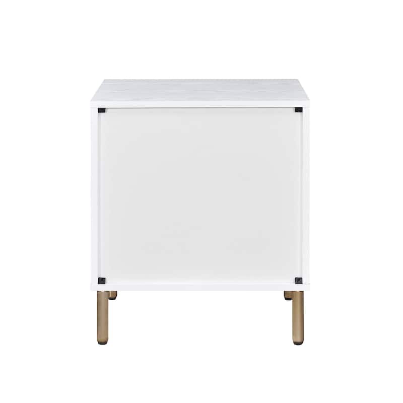 3 Drawers Nightstand with Metal Legs