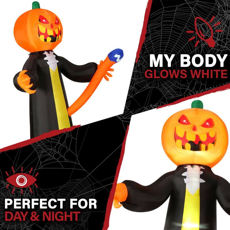 Haunted Hill Farm 10-ft. Prelit Inflatable Pumpkin Reaper