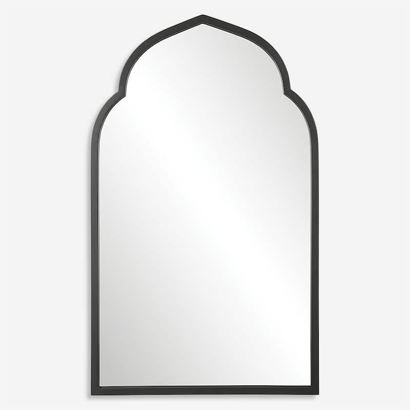 Arch Framed Wall Mirror - 40" - Matte Black Finish