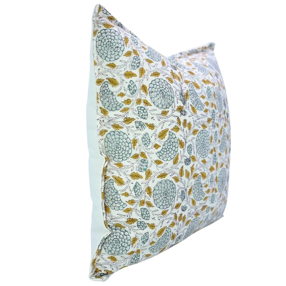 Fabdivine Handmade Block Print Cushion Cover Throw Home Décor Double Oxford Edges Pillow Case