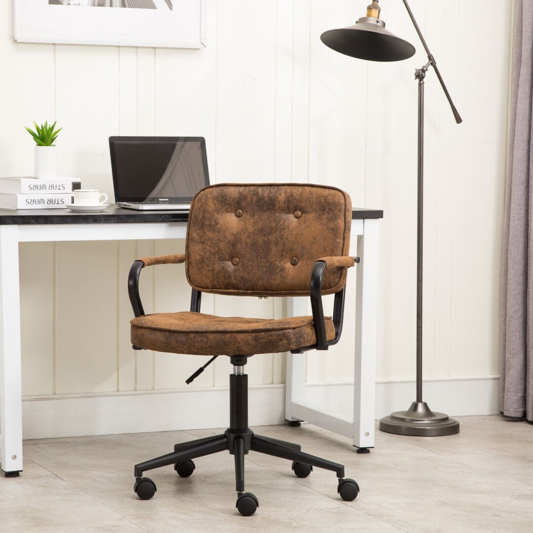 Porthos Home Itzel Office Task Chair Button Tufted Suede Upholstery Overstock 25542958