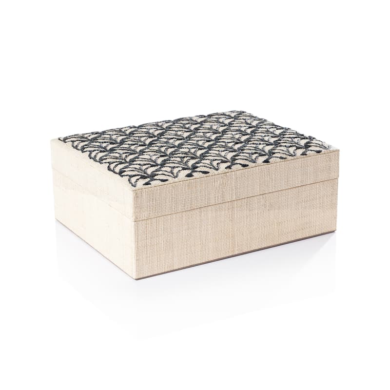 Canaria Petals Natural Fiber Raffia Decorative Box