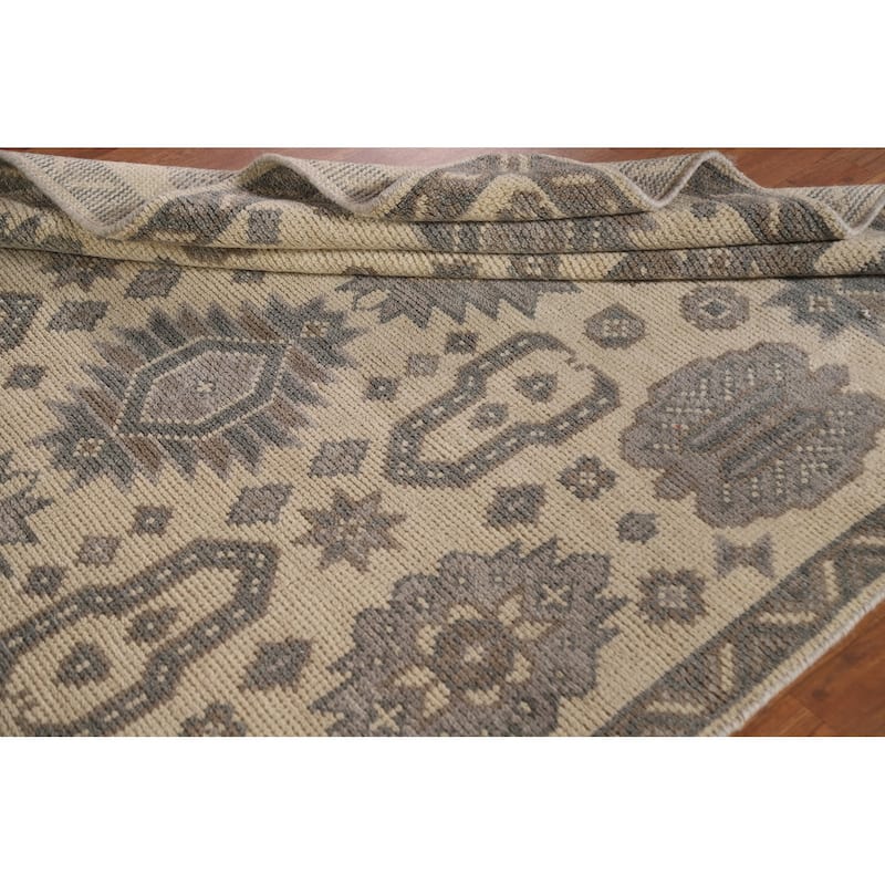 Geometric Moroccan Oriental Area Rug Hand-Knotted Wool Carpet - 5'3"x 7'11"