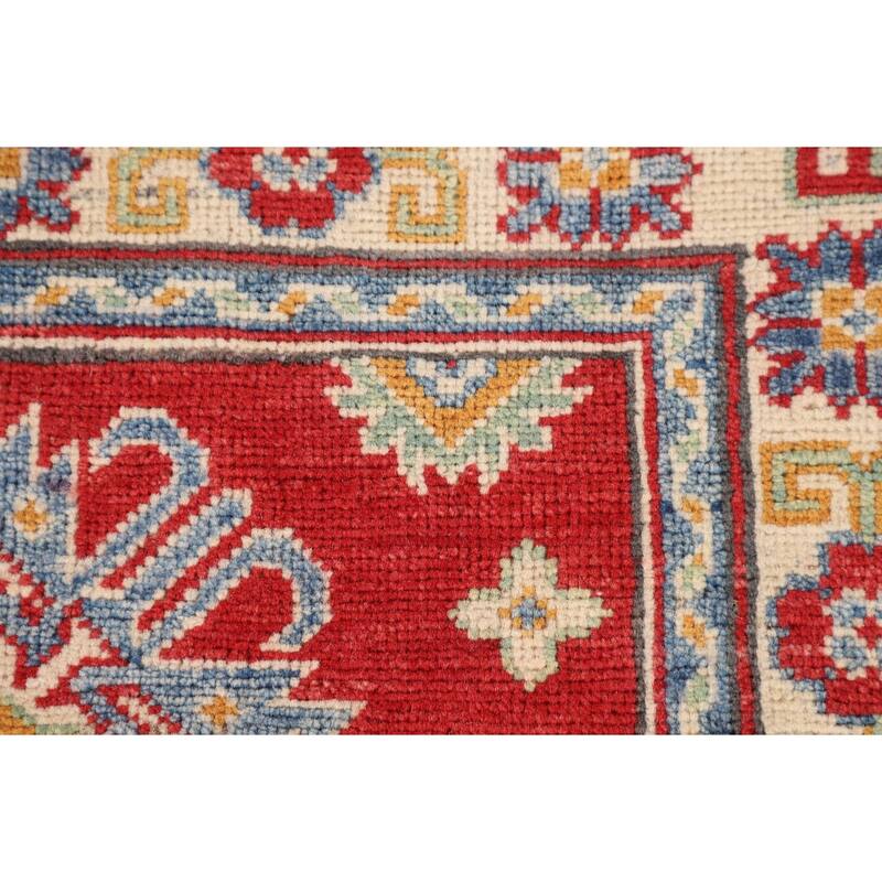 Red Traditional Kazak Foyer Rug Hand-Knotted Wool Carpet - 2'9" x 4'1"